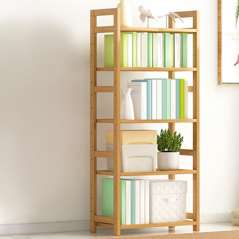 Modern Solid Bamboo Bookcase, Geometric Bookshelf for Any Room, 10" W