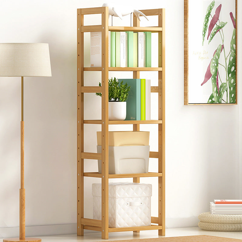 Modern Solid Bamboo Bookcase, Geometric Bookshelf for Any Room, 10" W