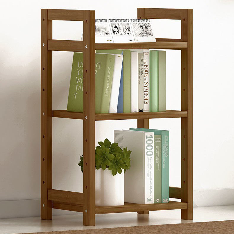 Modern Solid Bamboo Bookcase, Geometric Bookshelf for Any Room, 10" W