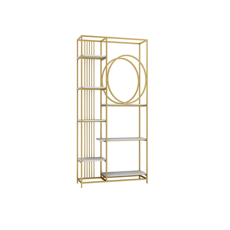 Closed Back Metal Bookcase Scandinavian Bookshelf with Storage Shelves