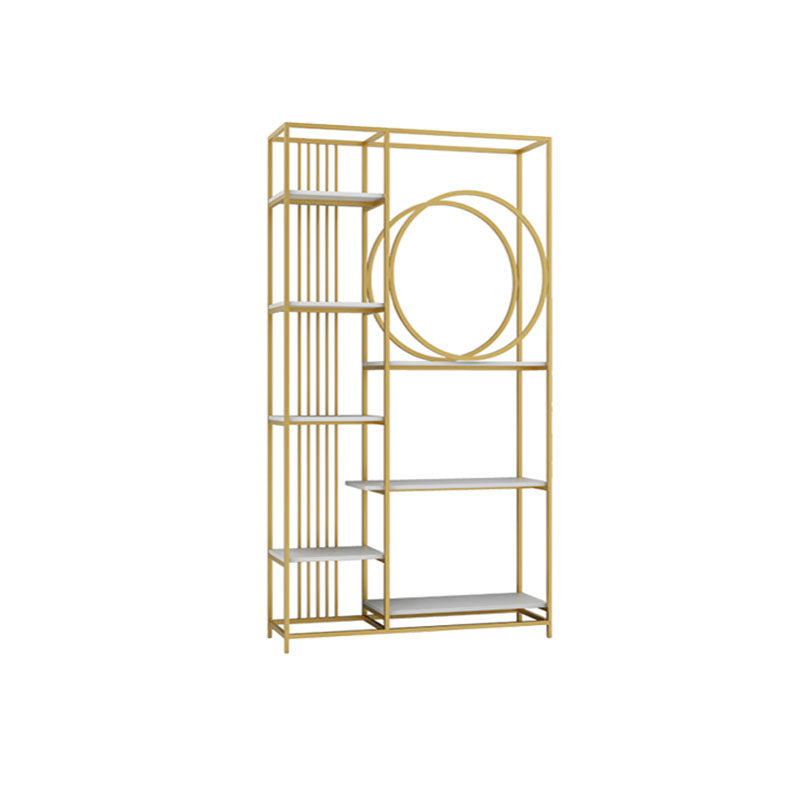 Closed Back Metal Bookcase Scandinavian Bookshelf with Storage Shelves