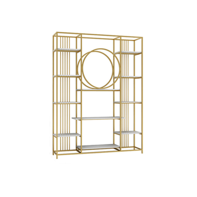 Closed Back Metal Bookcase Scandinavian Bookshelf with Storage Shelves