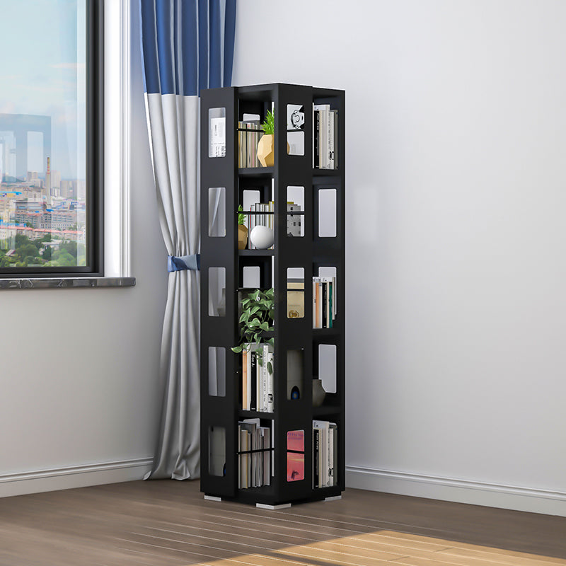 Open Back Bookshelf Modern Metal Geometric Rotatable Bookcase