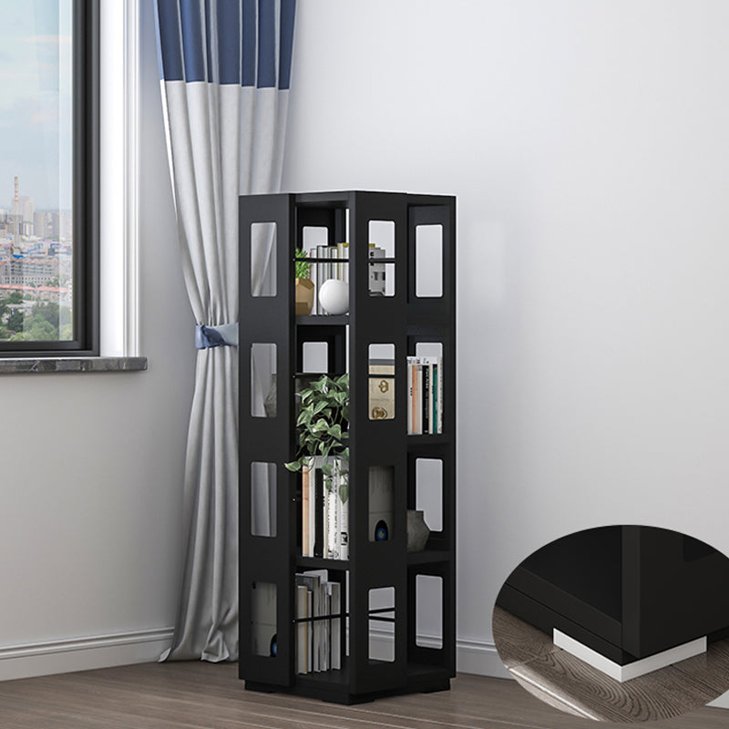 Open Back Bookshelf Modern Metal Geometric Rotatable Bookcase