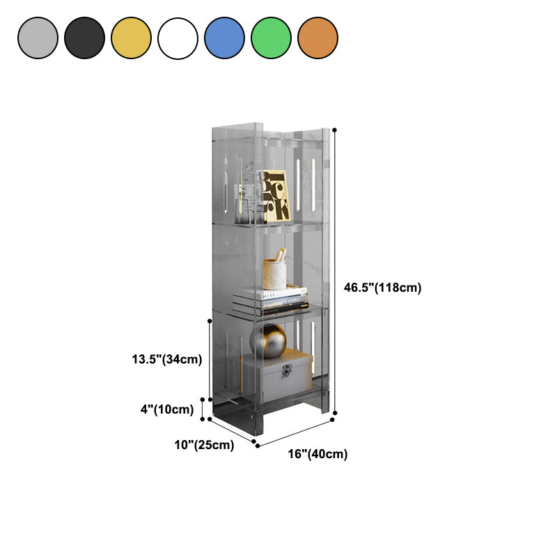 Rectangle Acrylic Standard Bookshelf Scandinavian Closed Back Bookcase