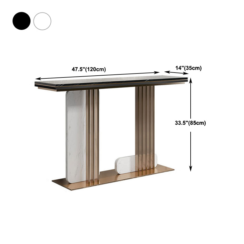 33.46" High Stone Console Table Rectangle Scratch Resistan Accent Table