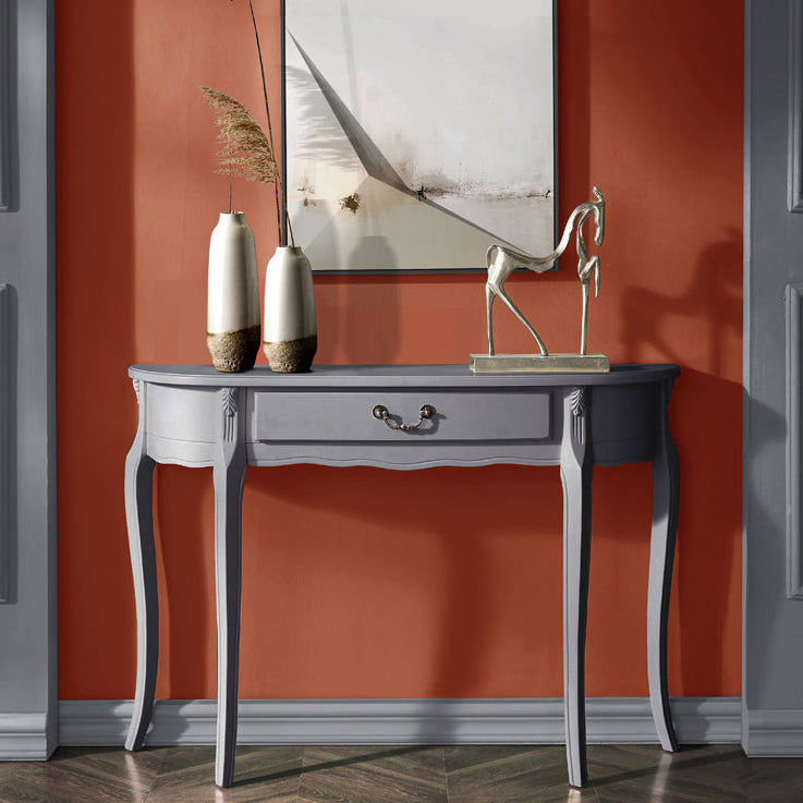 Mid-Century Modern Console Table with 1 Drawer and 4 Wooden Legs