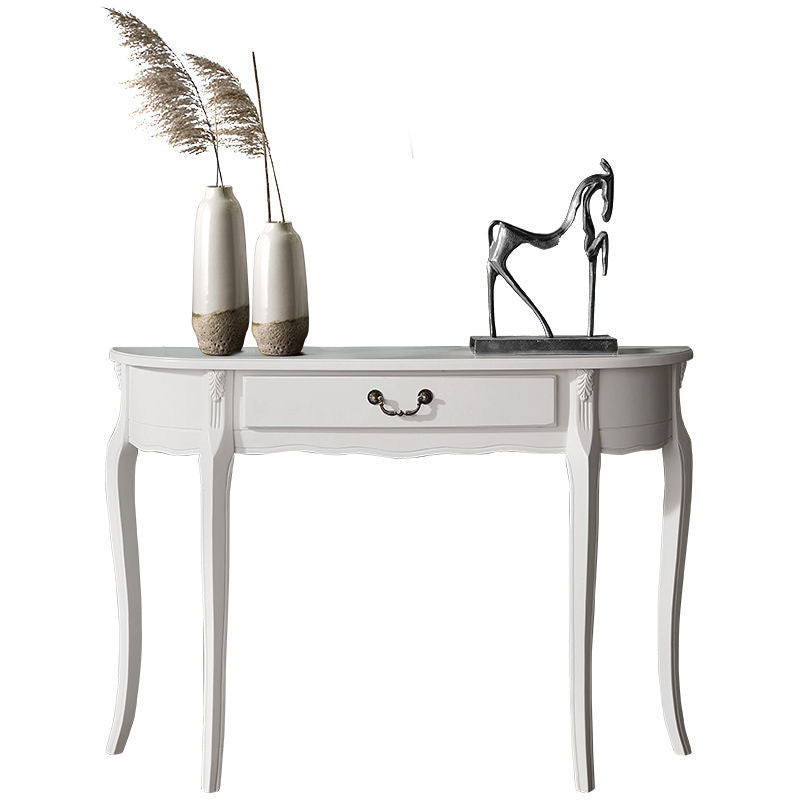 Mid-Century Modern Console Table with 1 Drawer and 4 Wooden Legs