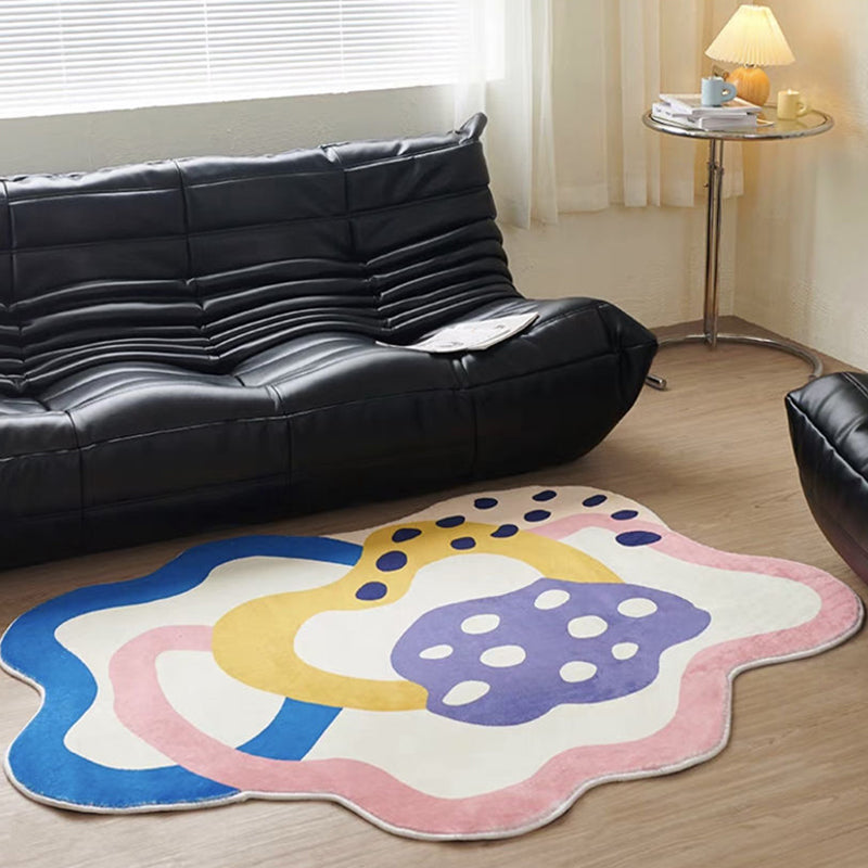 Novelty Color Block Rug Modern Polyester Carpet Pet Friendly Area Rug for Home Decoration