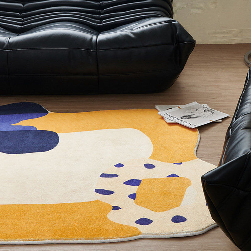 Novelty Color Block Rug Modern Polyester Carpet Pet Friendly Area Rug for Home Decoration