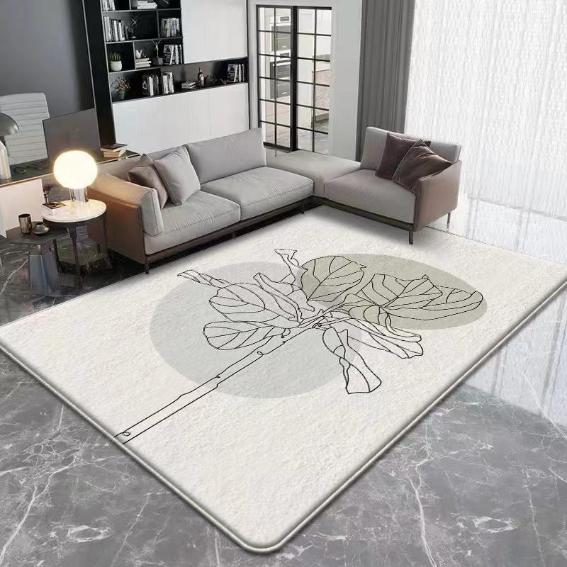 Creative Color Block Rug Polyester Indoor Rug Non-Slip Backing Carpet for Home Decoration
