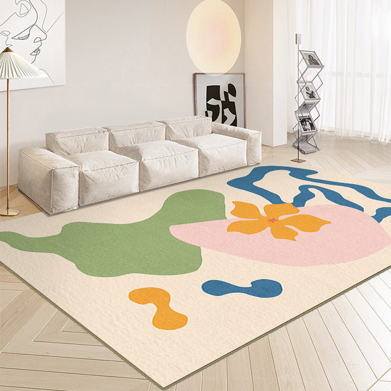 Modern Color Block Rug Polyester Indoor Carpet Stain Resistant Carpet for Home Decoration