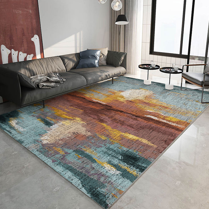 Leisure Area Rug Fancy Abstract Print Rug Washable Stain Resistant Carpet for Home Decor