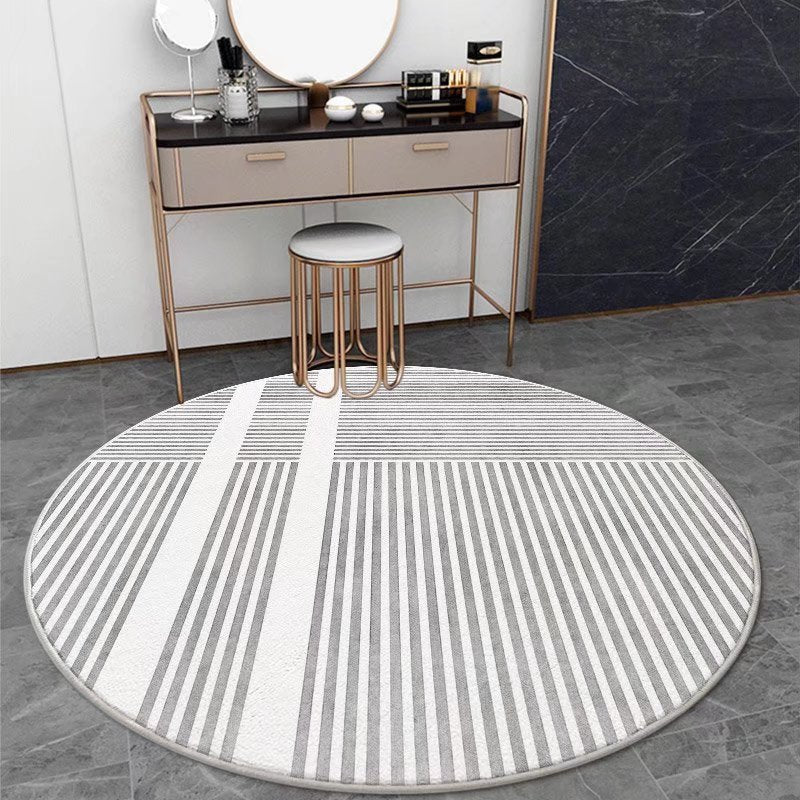 Bold Area Carpet Round Abstract Print Carpet Polyester Rug with Non-Slip Backing