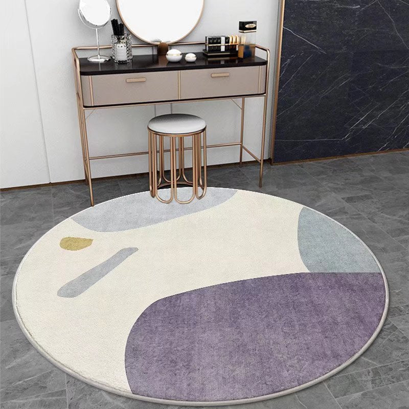 Bold Area Carpet Round Abstract Print Carpet Polyester Rug with Non-Slip Backing