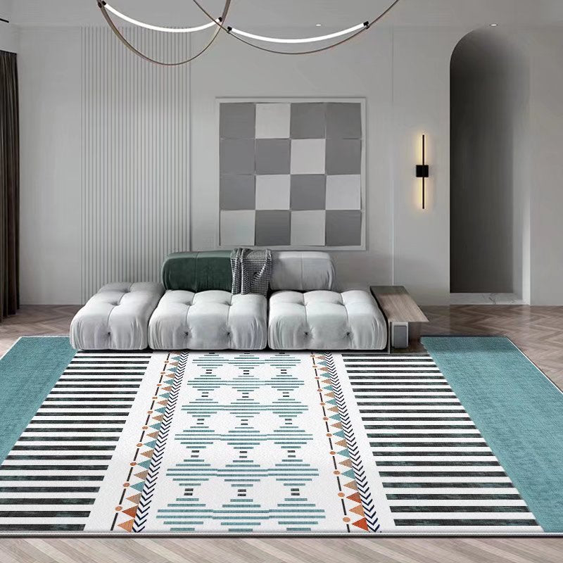 Simplicity Carpet Modern Abstract Print Rug Stain Resistant Area Rug for Living Room