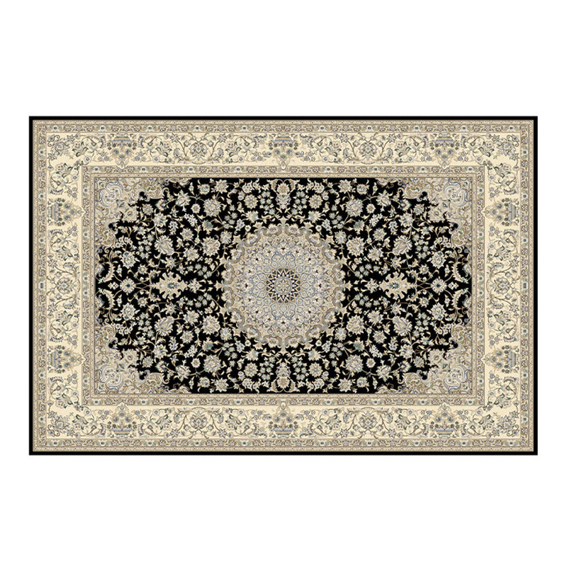 Multicolor Area Rug Polyester Floral Printed Carpet Stain Resistant Carpet for Home Decor