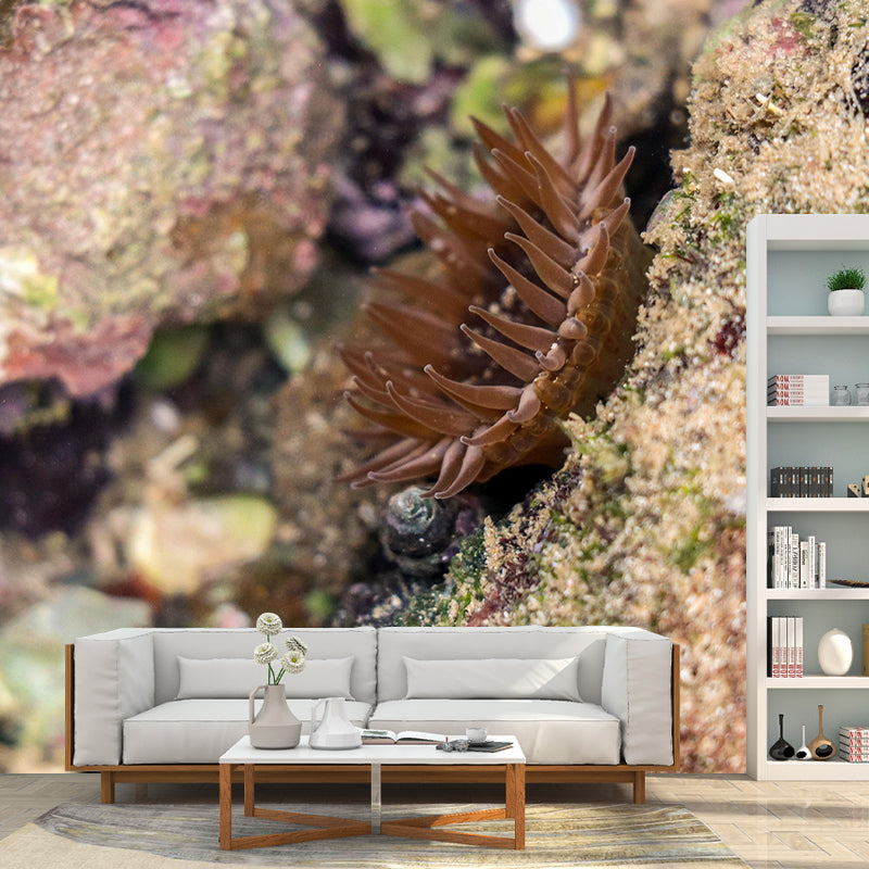 Fashionable Wall Mural Coral Patterned Drawing Room Wall Mural