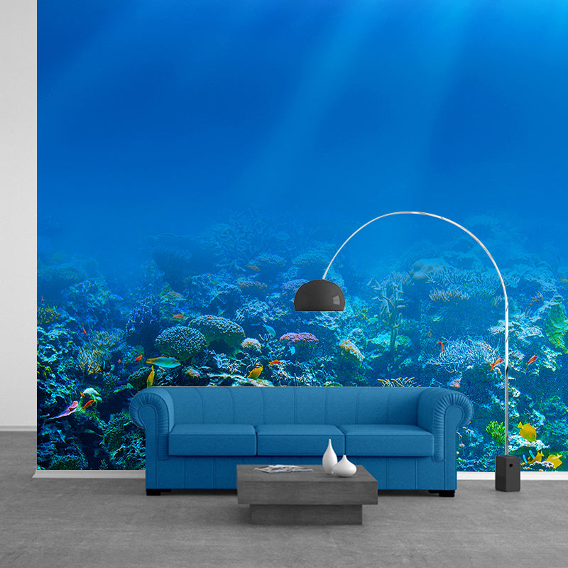 Decorative Wall Mural Wallpaper Deep Sea Printed Sitting Room Wall Mural