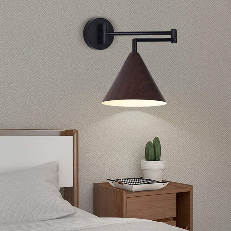 1 - Light Flexible Wall Sconce Minimalist Metal and Wood Wall Light