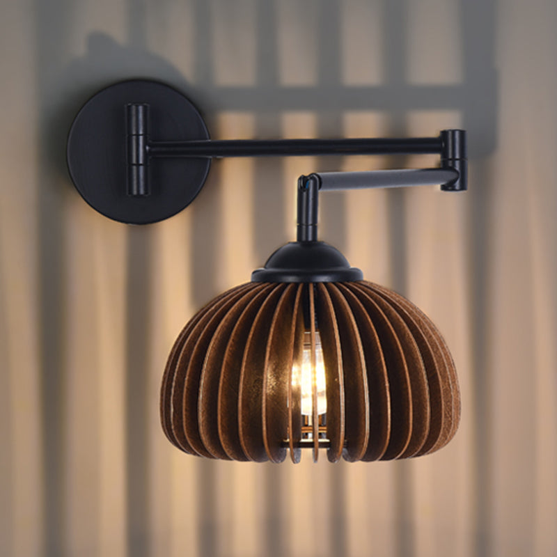 1 - Light Flexible Wall Sconce Minimalist Metal and Wood Wall Light