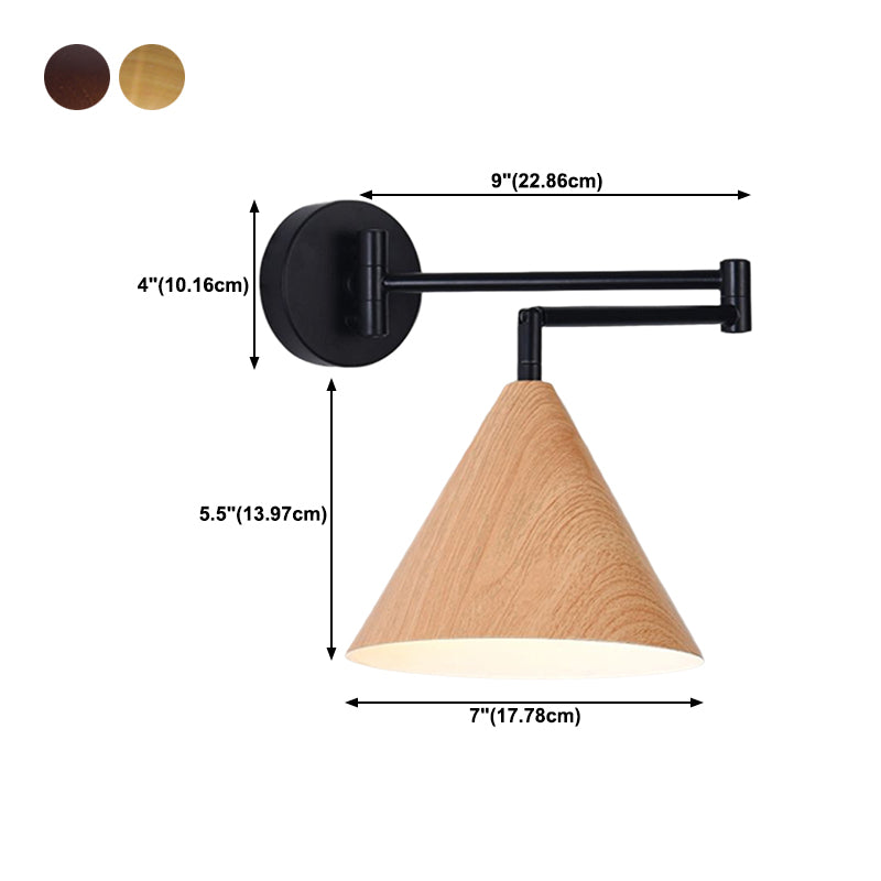 1 - Light Flexible Wall Sconce Minimalist Metal and Wood Wall Light