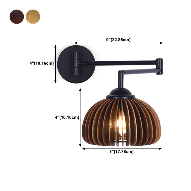 1 - Light Flexible Wall Sconce Minimalist Metal and Wood Wall Light