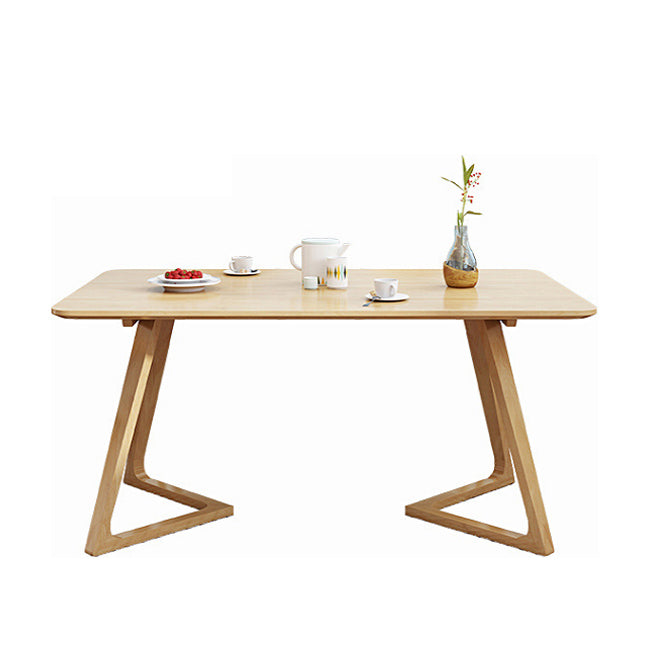 Rubberwood Solid Wood Dining Table Rectangle Table for Home Kitchen
