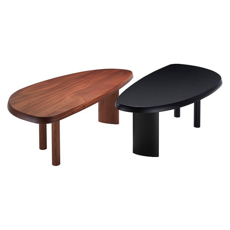 Free Form Solid Wood Dining Table Modern Furniture with Tripod Base in Matte Finish