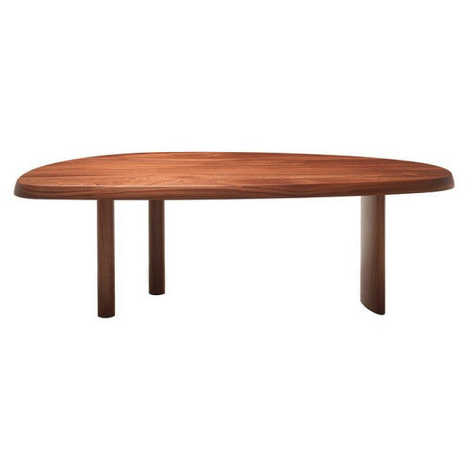 Free Form Solid Wood Dining Table Modern Furniture with Tripod Base in Matte Finish