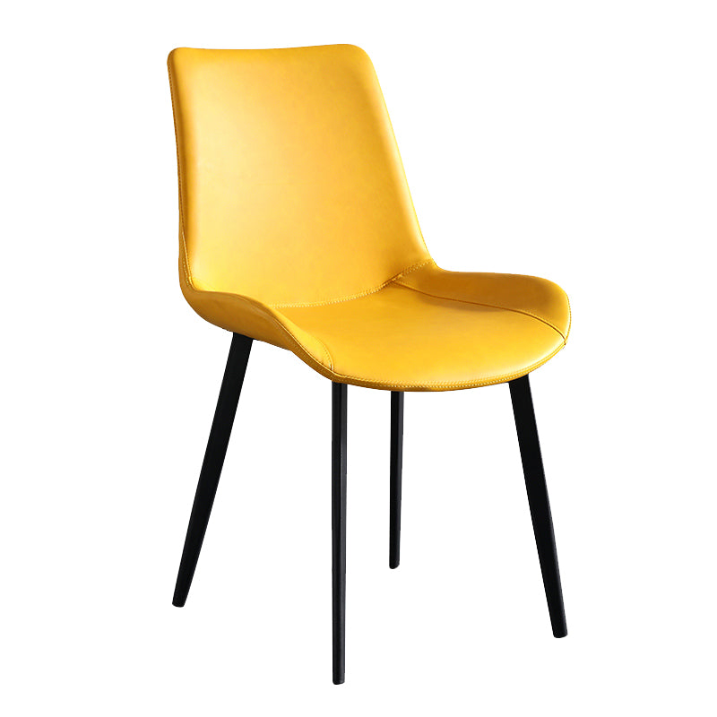 Faux Leather Upholstered Dining Chairs Modern Armless Home Side Chair