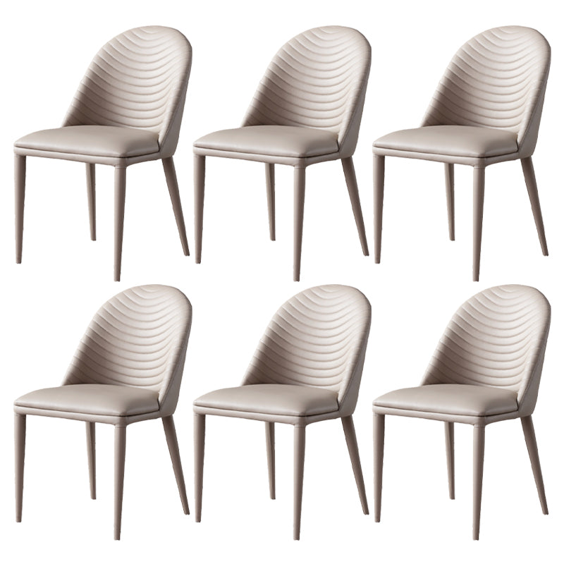 Faux Leather Armless Dining Chairs Upholstered Dining Room Chair