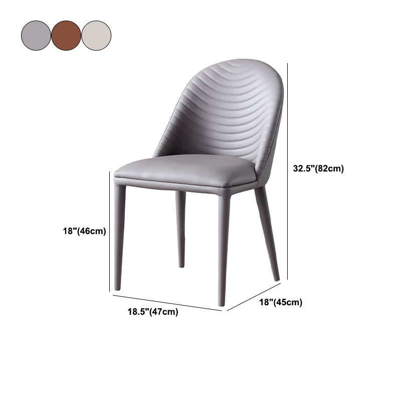 Faux Leather Armless Dining Chairs Upholstered Dining Room Chair