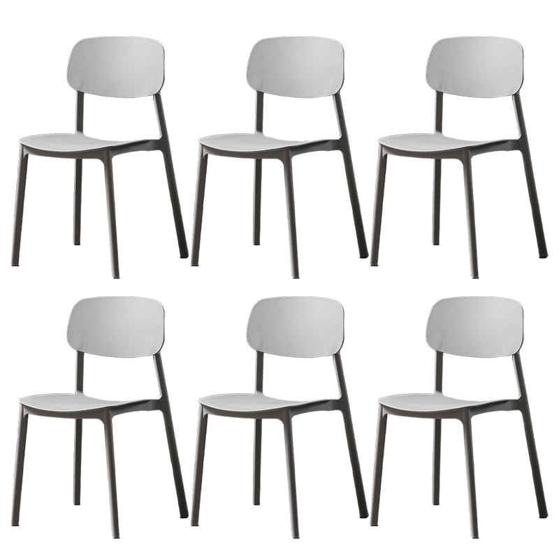 Plastic Armless Dining Chairs Scandinavian Open Back Dining Side Chair