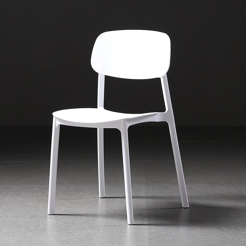 Plastic Armless Dining Chairs Scandinavian Open Back Dining Side Chair