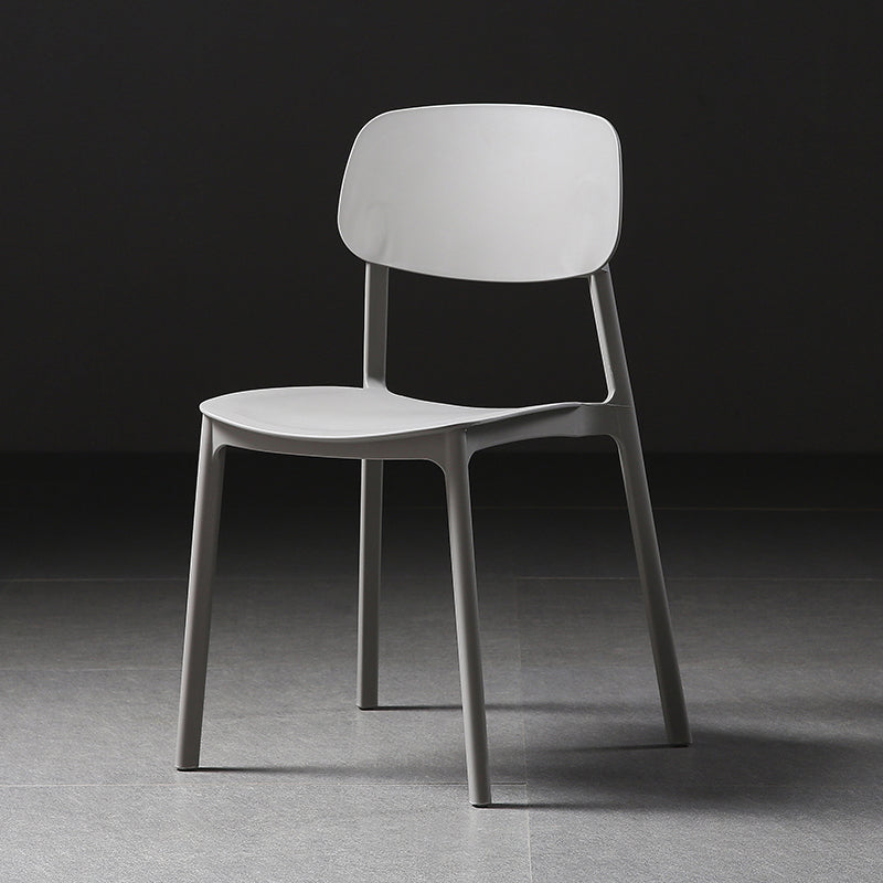 Plastic Armless Dining Chairs Scandinavian Open Back Dining Side Chair