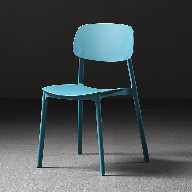 Plastic Armless Dining Chairs Scandinavian Open Back Dining Side Chair