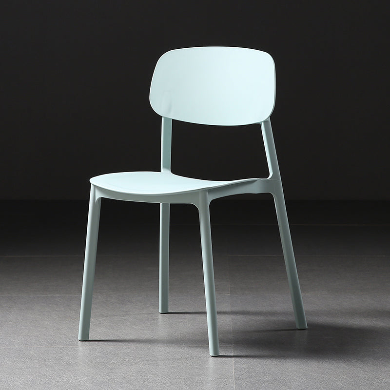 Plastic Armless Dining Chairs Scandinavian Open Back Dining Side Chair