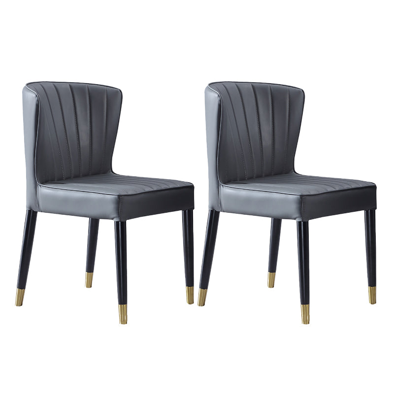 Modern Style Dining Chair Armless Chair with Wood Legs for Kitchen
