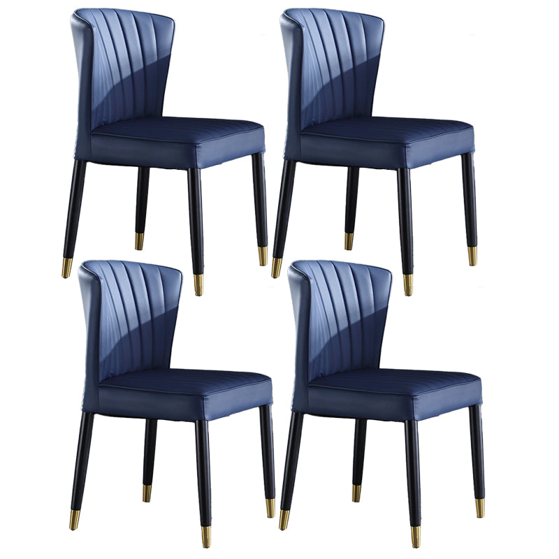 Modern Style Dining Chair Armless Chair with Wood Legs for Kitchen