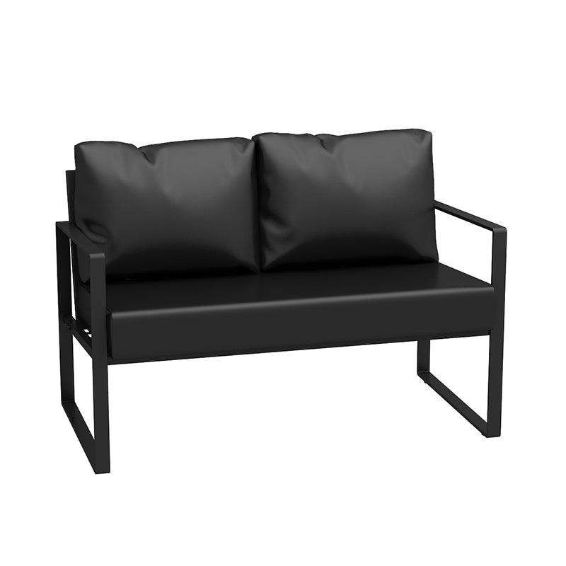 26.77" W Faux Leather Square Arm Sofa Contemporary Sofa for Living Room