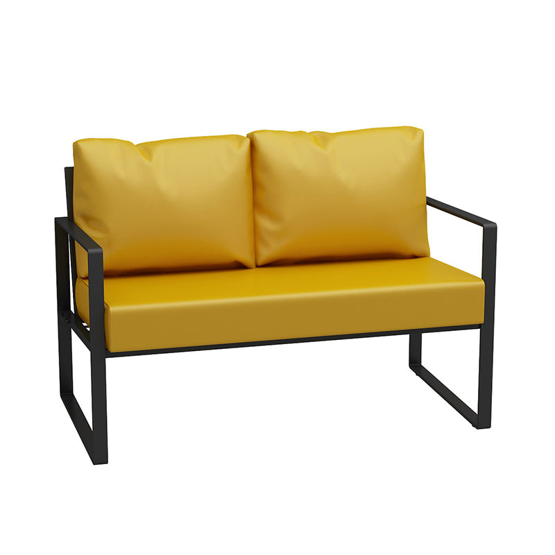 26.77" W Faux Leather Square Arm Sofa Contemporary Sofa for Living Room