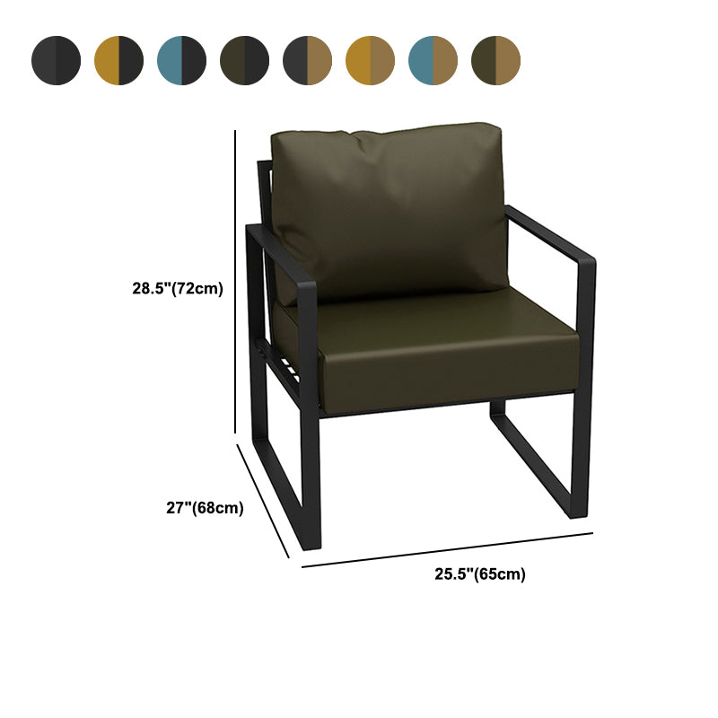 26.77" W Faux Leather Square Arm Sofa Contemporary Sofa for Living Room