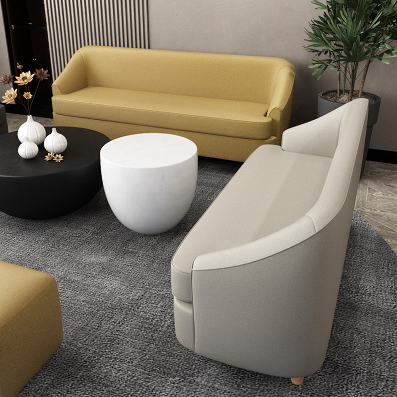 21.65" W x 27.55" H Faux Leather Recessed Arm Sofa Contemporary Stain Resistant Sofa