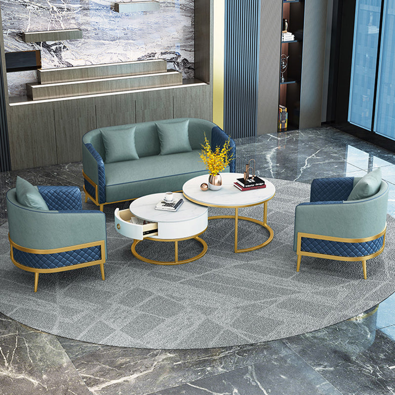 27.55" W x 29.52" H Faux Leather Sloped Arm Sofa Contemporary Standard Sofa