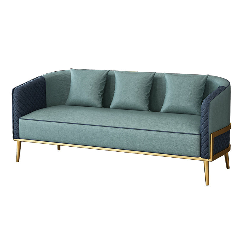 27.55" W x 29.52" H Faux Leather Sloped Arm Sofa Contemporary Standard Sofa