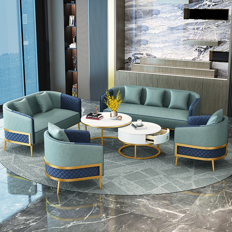 27.55" W x 29.52" H Faux Leather Sloped Arm Sofa Contemporary Standard Sofa