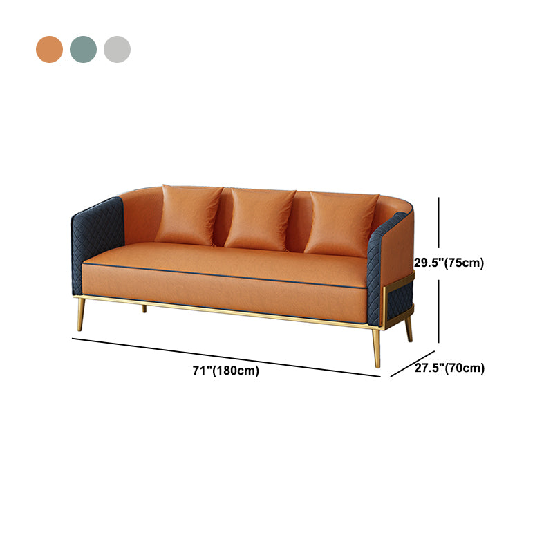 27.55" W x 29.52" H Faux Leather Sloped Arm Sofa Contemporary Standard Sofa