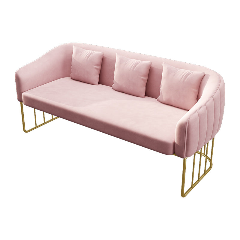 25.59" W x 29.52" H Velvet Tuxedo Arm Sofa Contemporary Standard Sofa with Tight Back