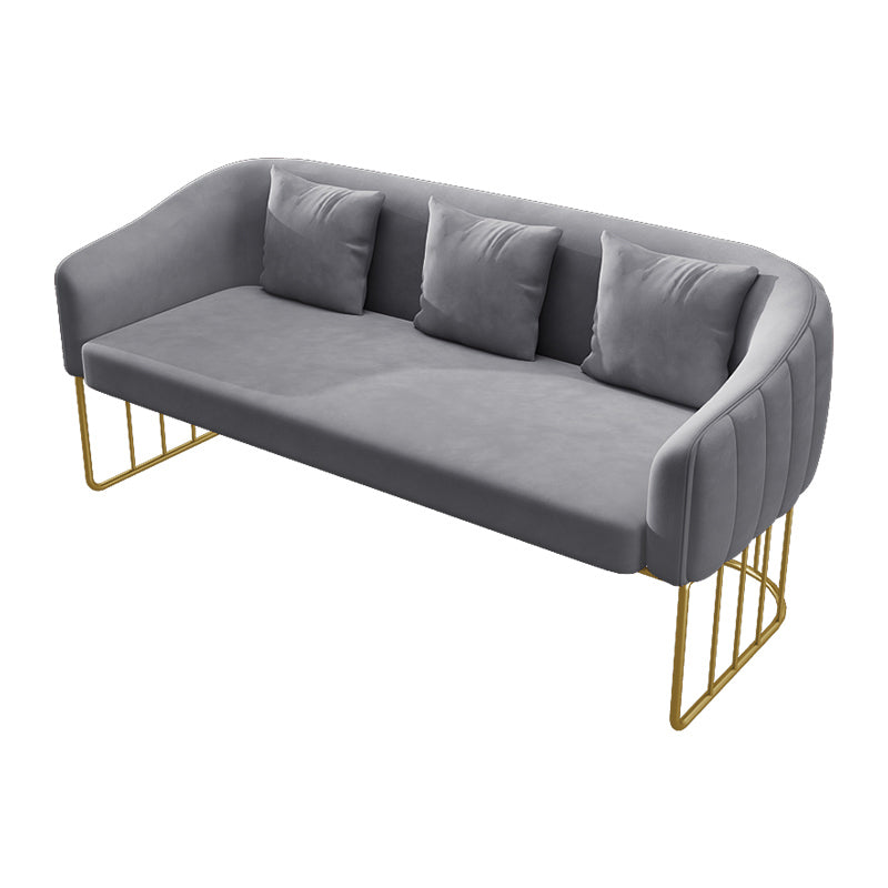 25.59" W x 29.52" H Velvet Tuxedo Arm Sofa Contemporary Standard Sofa with Tight Back